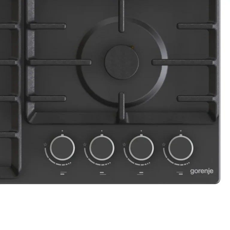 must Gorenje gaasipliidiplaat 4 põletiga kaldvaates