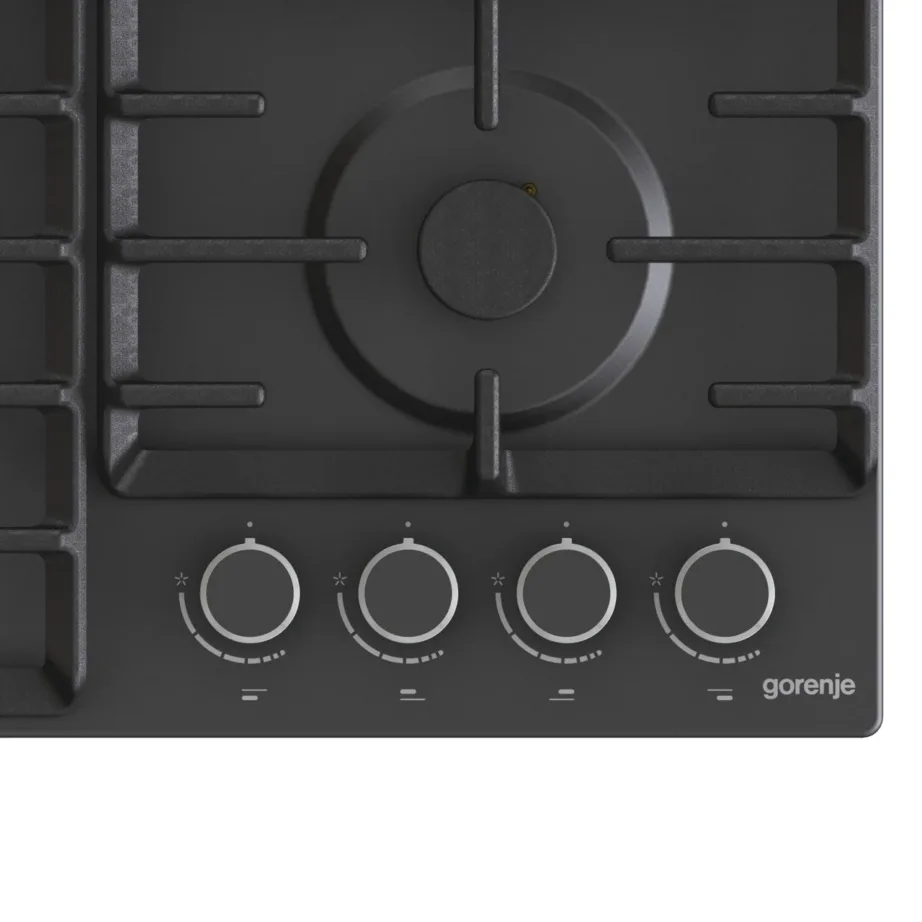 Gorenje GW642AB 60 cm must gaasipliidiplaat 4 põletiga, malmrestide ja wok-põletiga – 2