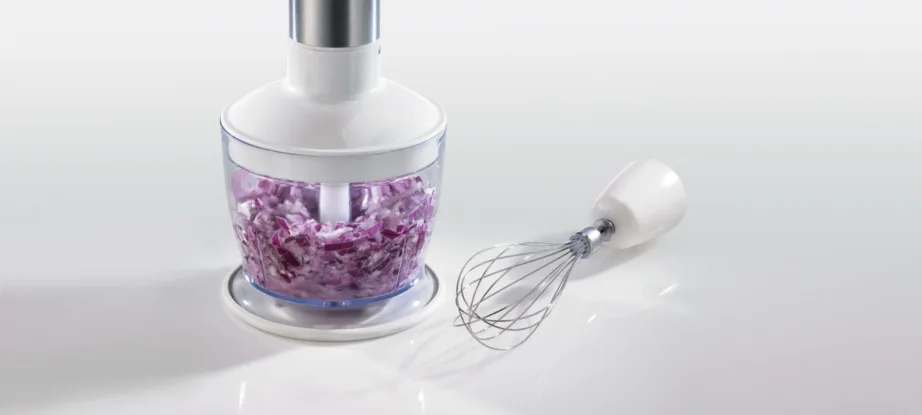 Gorenje HBC806QW valge käsimikser 800 W, roostevaba tera, tükeldaja ja vispliga – 5