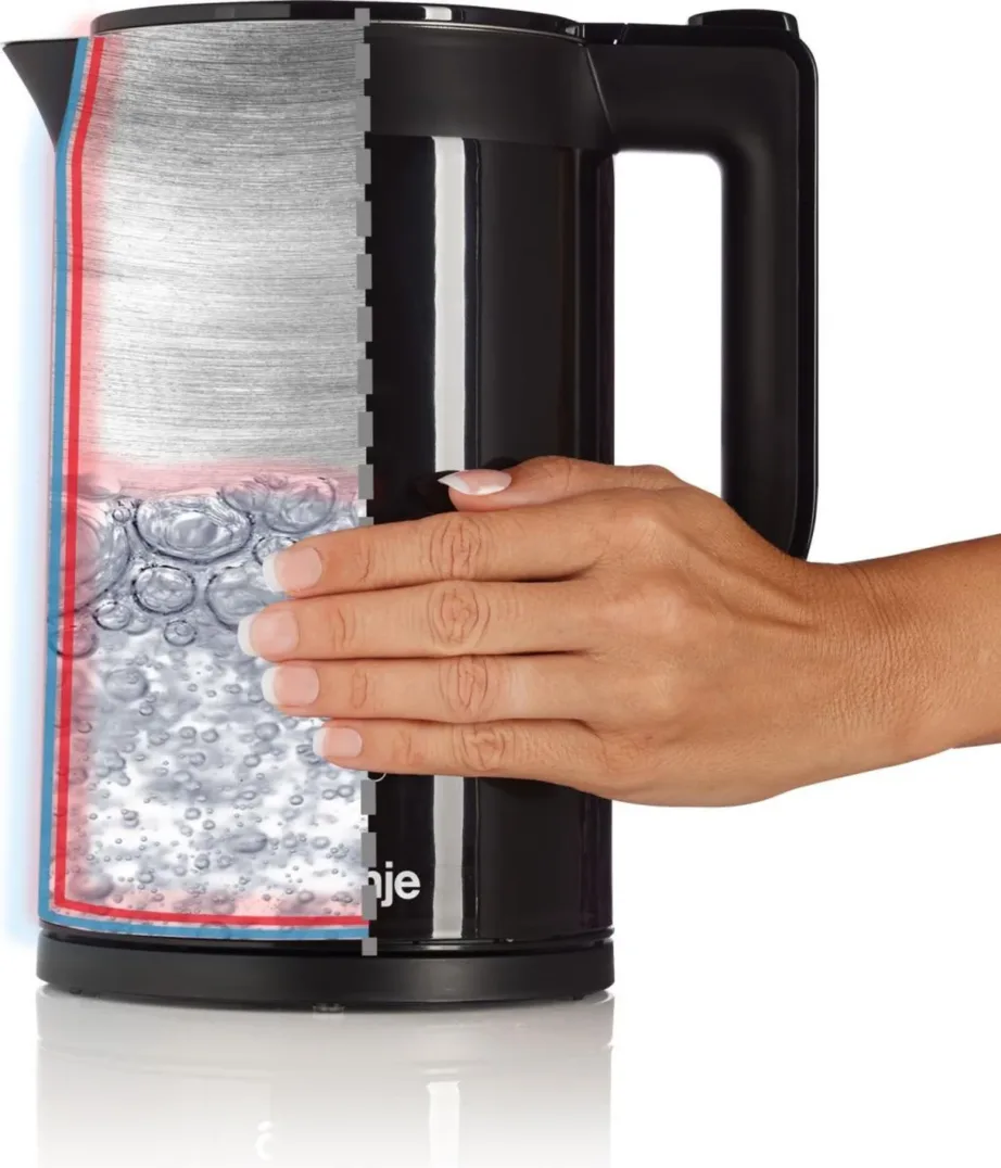 Gorenje K17DWDII 1,7 L must roostevabast terasest veekeetja, 2200 W, 360° pöörlev alus – 4