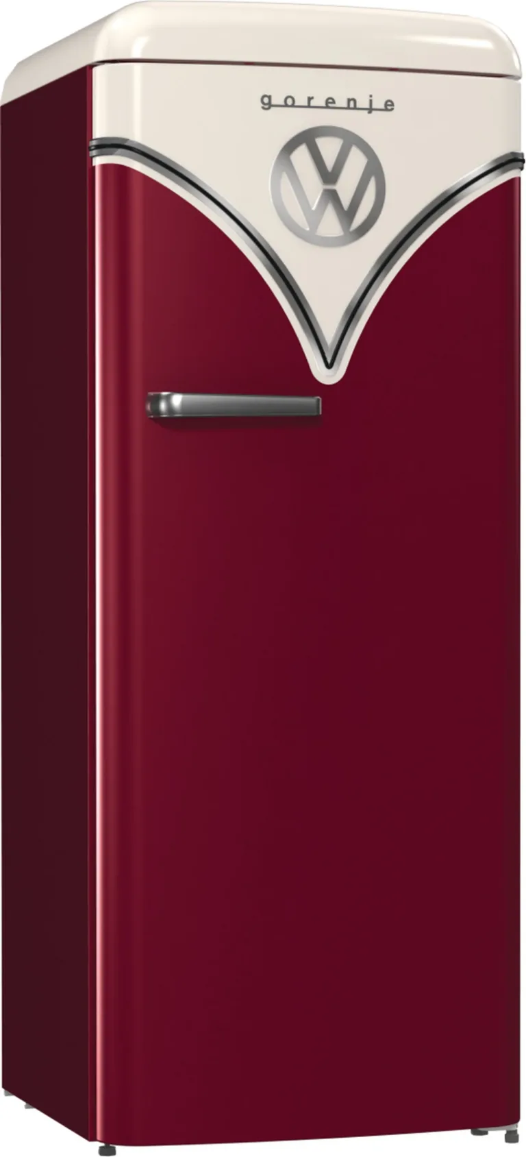 Punane retro külmik sügavkülmaga, sisu vaade, Gorenje