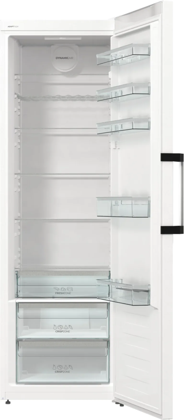 Gorenje külmkapi täidetud riiulid ja sahtlid toiduga