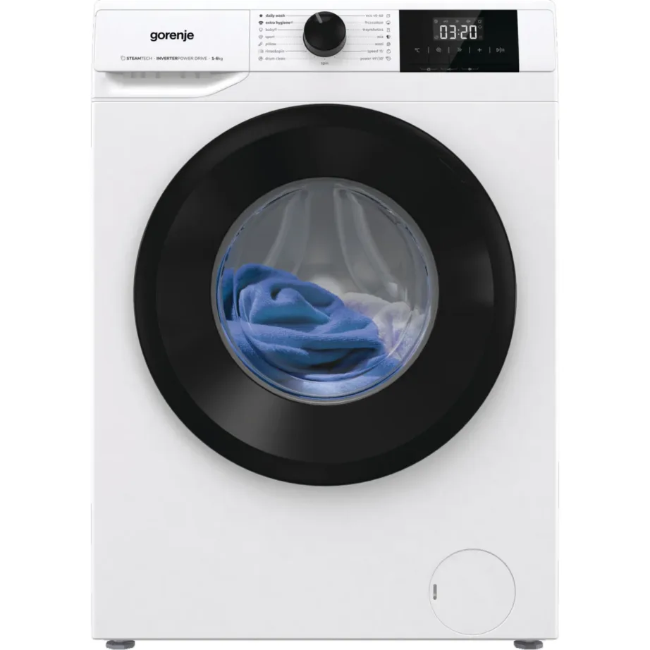 Gorenje W3NGPI62SBS 6 kg 60 cm eestlaetav pesumasin LCD-ekraani ja aurufunktsiooniga