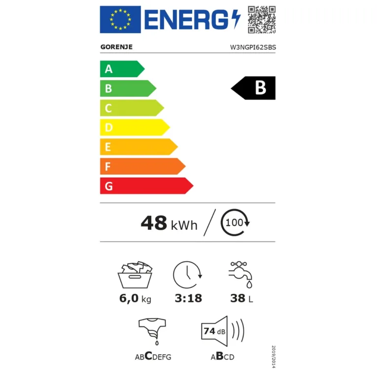 eestlaetav pesumasin aurufunktsiooniga, Gorenje W3NGPI62SBS esivaade