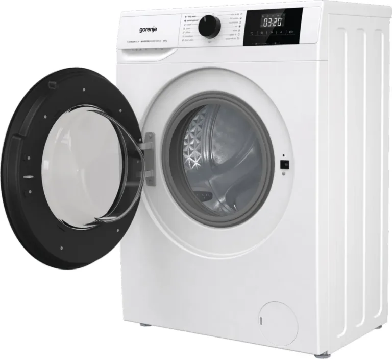 Gorenje pesumasin paremalt kaldvaates suletud uksega