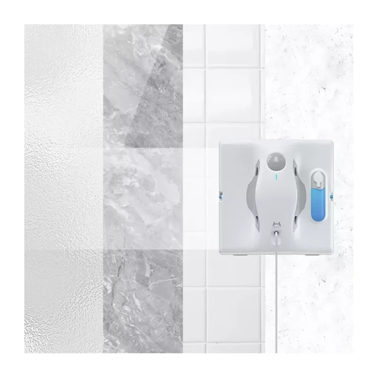 valge juhtmega aknapuhastusrobot HUTT W8 detailne pihusti