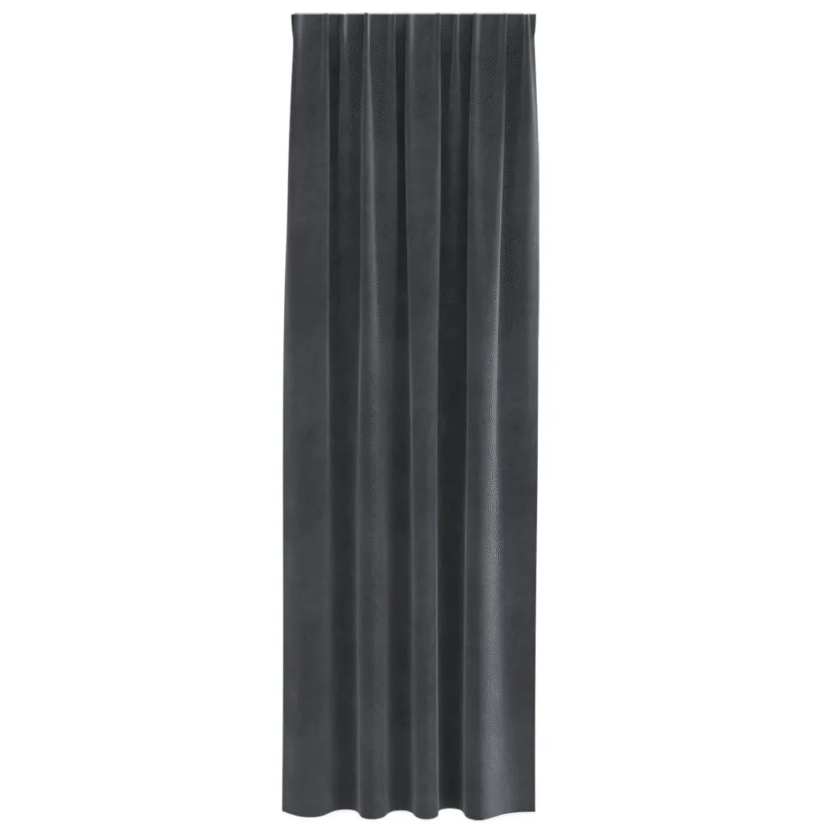 Mustad kardinad ülemise ribaga 2 tk Helehall samet - Image 3