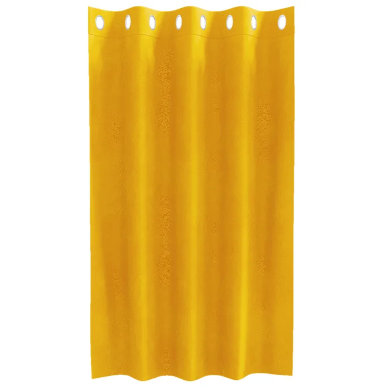 Musta väljakujundusega kardinad silmadega 2 tk Sinepikollane Velvet - Image 3