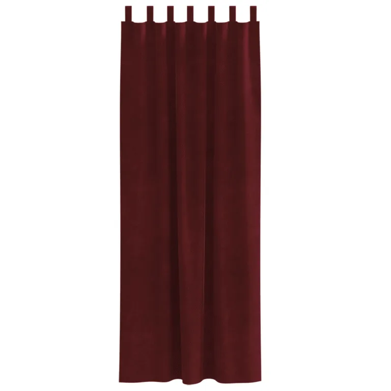 Mustad pimendavad kardinad rippumisrihmadega 2 tk Veinipunane Samet - Image 4