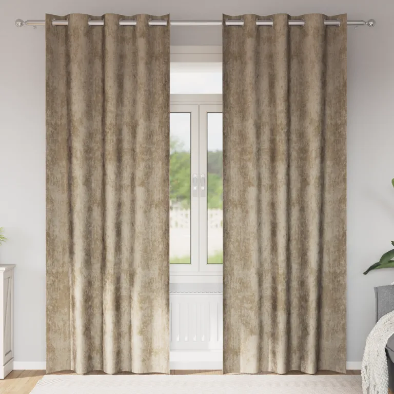 Satiin Kardinad 2 tk Öökangardiga Šampanja 225x140 cm - Image 1