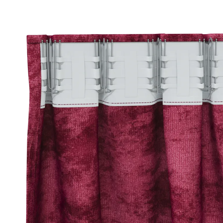 Sammaldatud Kardinad 2 tk Silmadega Burgundi Punane 245x140 cm - Image 4