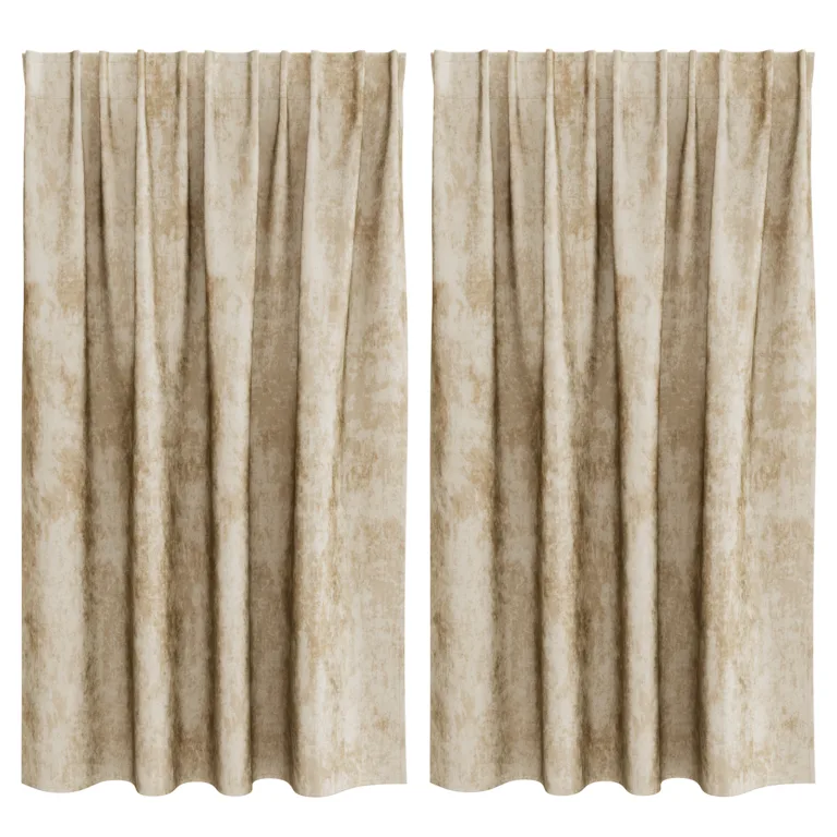 Sametkattega kardinad 2 tk silmadega Kreemjas 140x140 cm - Image 2
