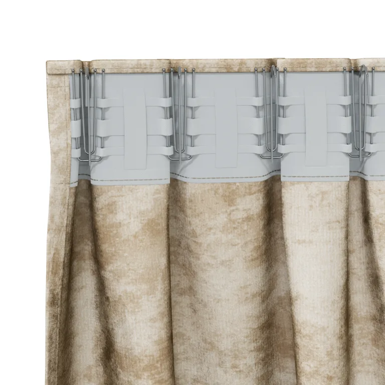 Satiinkardinad 2 tk tikutaskuga kreem 225x140 cm - Image 4