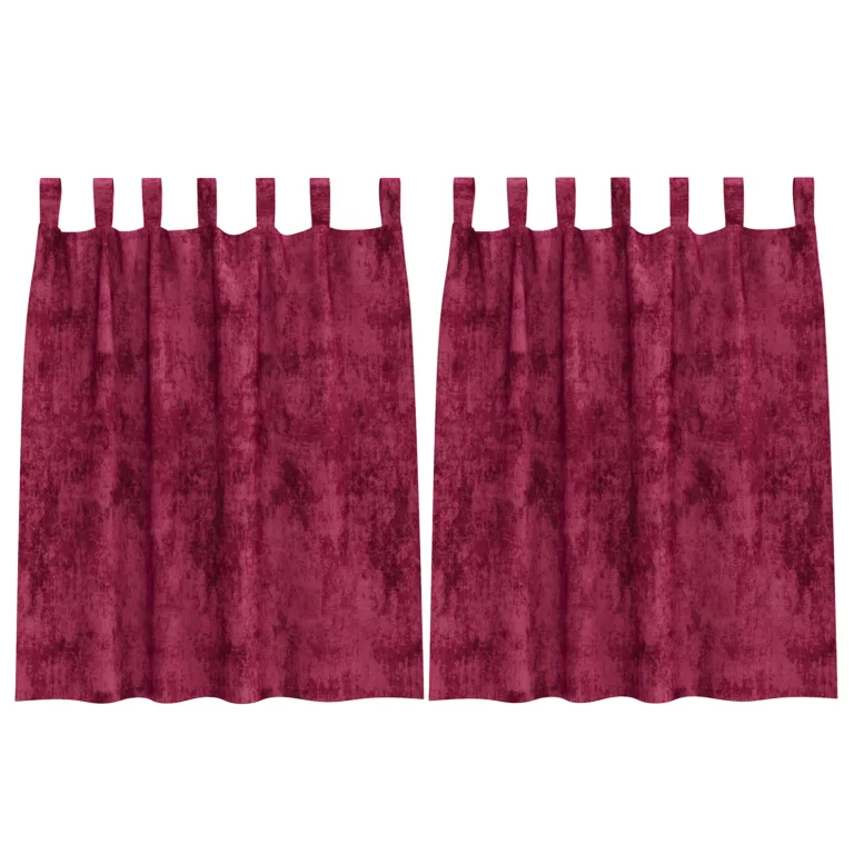 Sametkardinad Burgundi punane Polüester 140 x 140 cm - Image 2