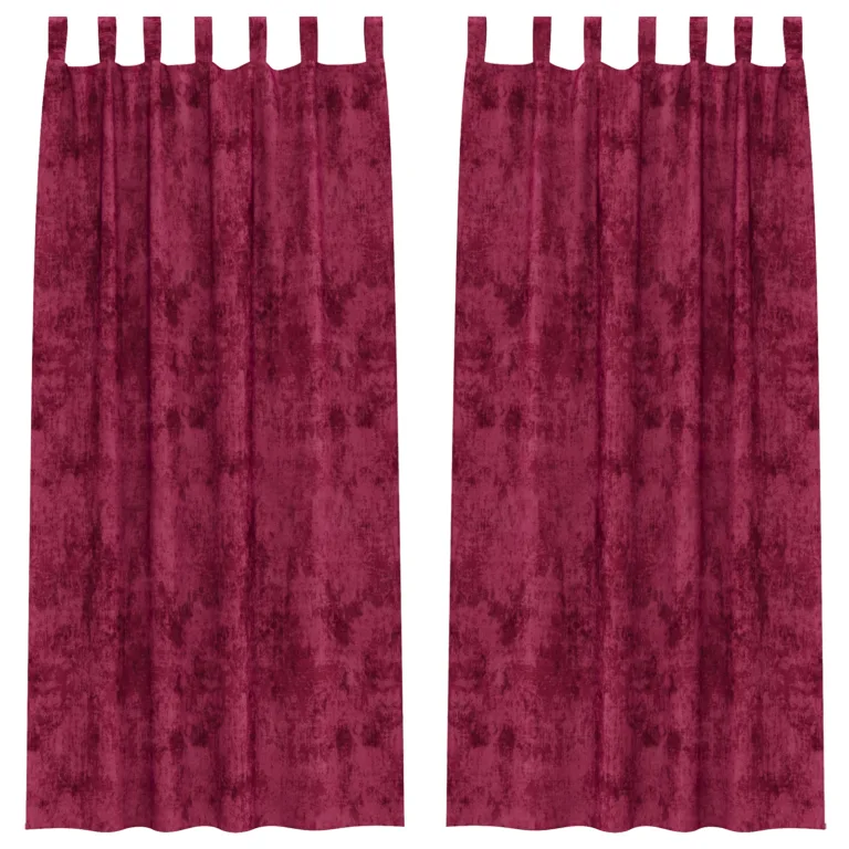 Satiinkardinad 2 tk silmadega Burgundiapunane 260x140 cm - Image 2