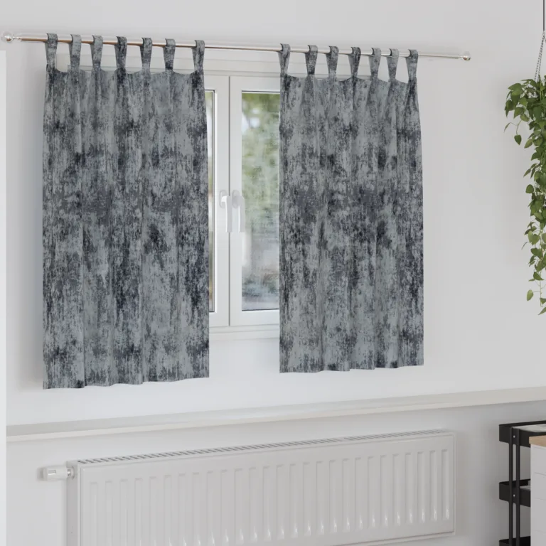 Velvet Kardinad 2 tk Silmadega Hõbedane Hall 140x140 cm - Image 1