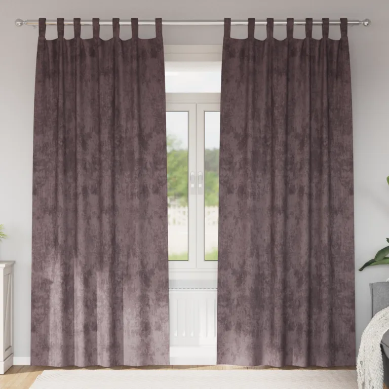 Sametkardinaad 2 tk riba-top pruuni 225x140 cm - Image 1