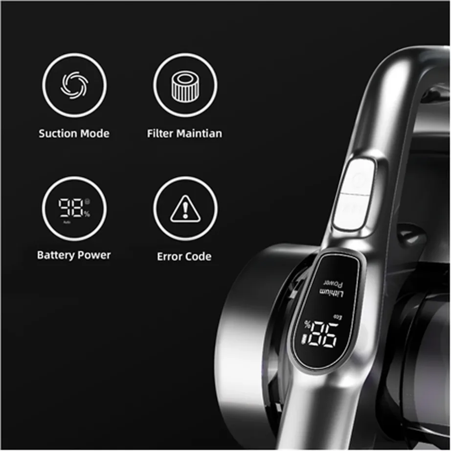 Jimmy H9 Pro hõbe/vask juhtmevaba tolmuimeja 600 W aku 80 min LED-ekraan – 4