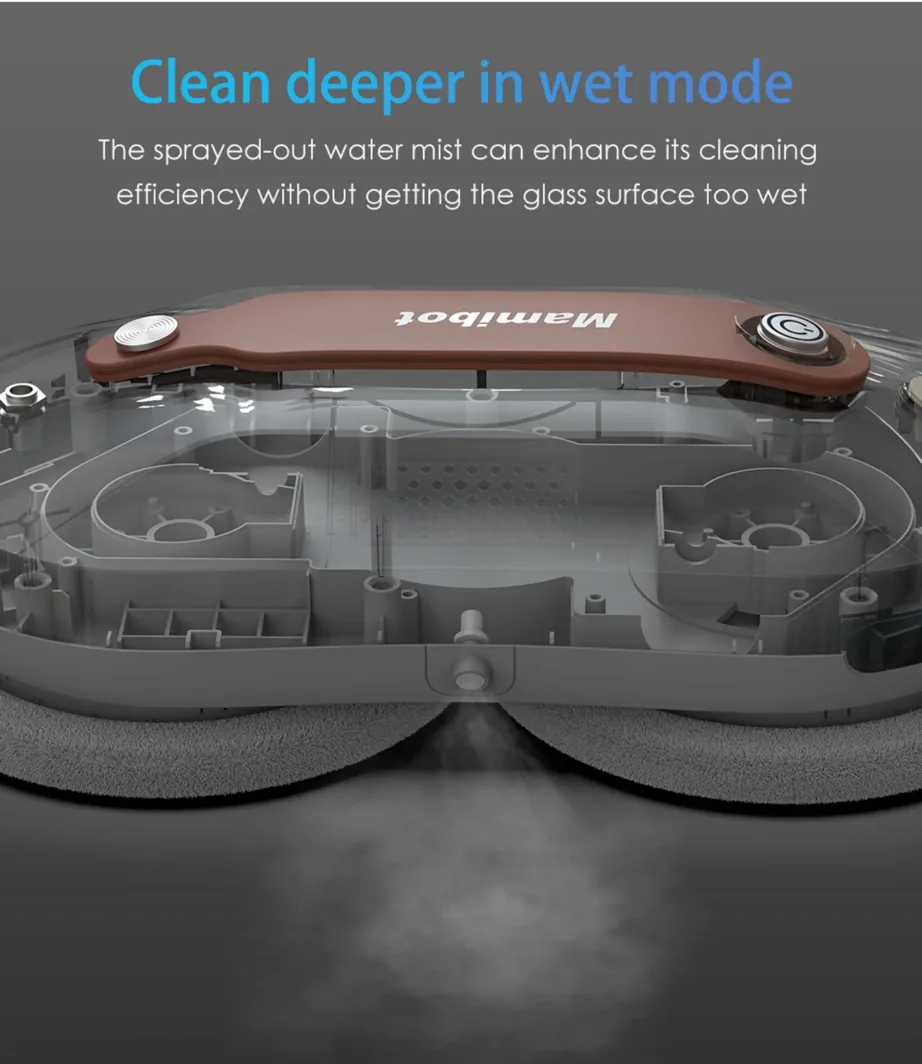 Mamibot W110-P Plus valge/pruun juhtmega aknapesurobot veepaagiga ja kaugjuhtimisega – 15