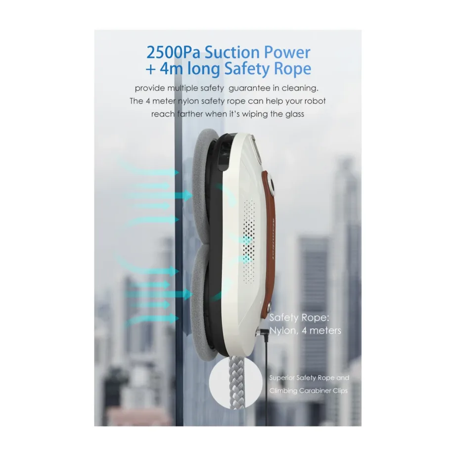 Mamibot W110-P Plus valge/pruun juhtmega aknapesurobot veepaagiga ja kaugjuhtimisega – 4