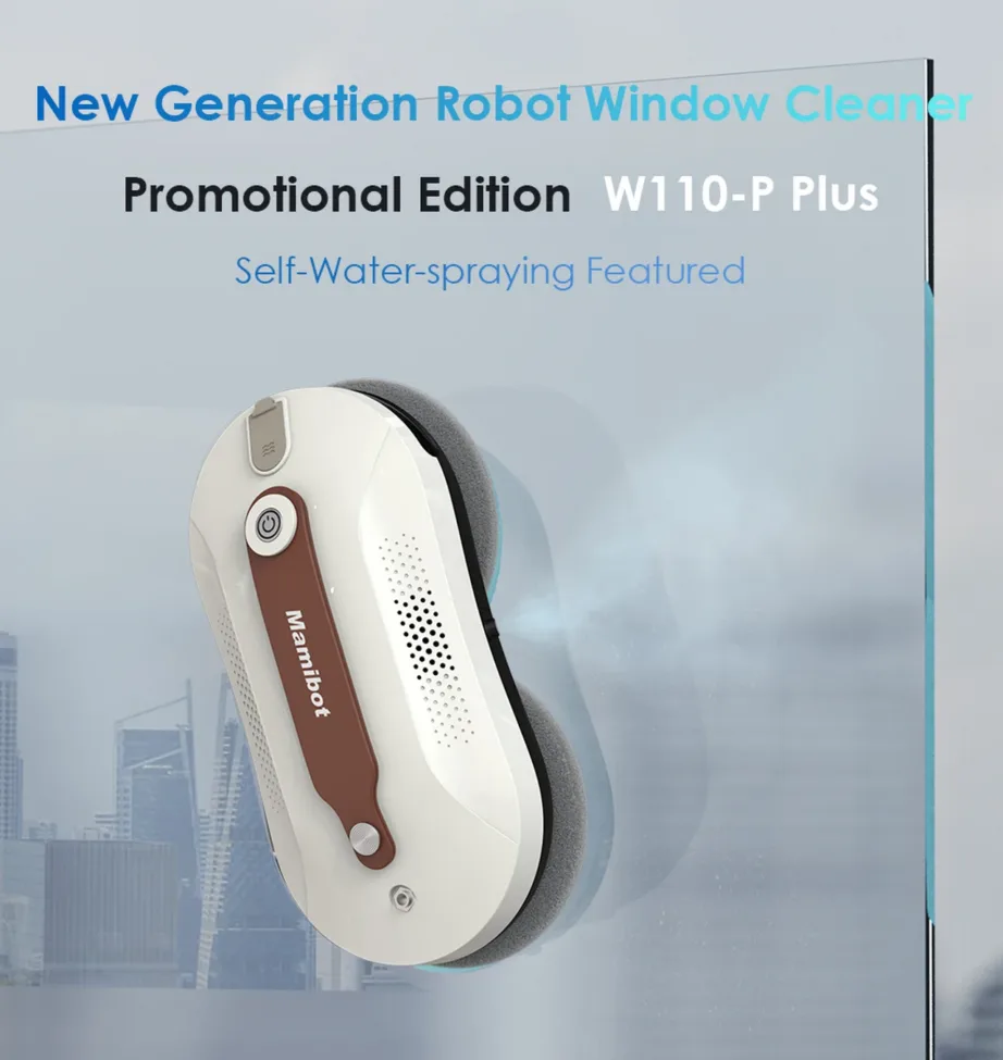 Mamibot W110-P Plus valge/pruun juhtmega aknapesurobot veepaagiga ja kaugjuhtimisega – 7