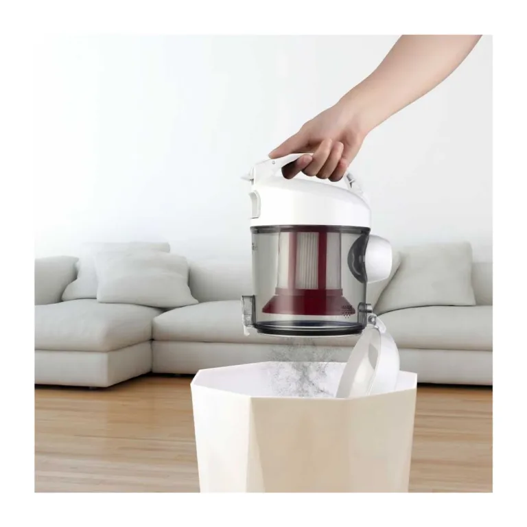 valge kottideta tolmuimeja külgvaates, Midea C5 MC01PLWH