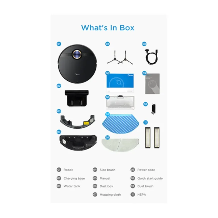 must robot tolmuimeja mopiga Midea M7 Pro nurga alt