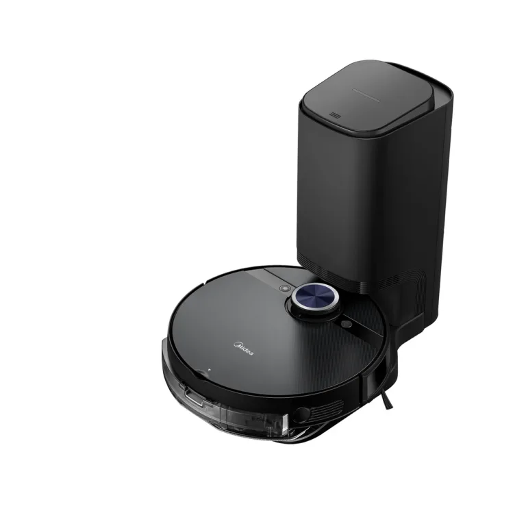 Musta värvi robot tolmuimeja Midea S8+ koos tühjendusjaamaga