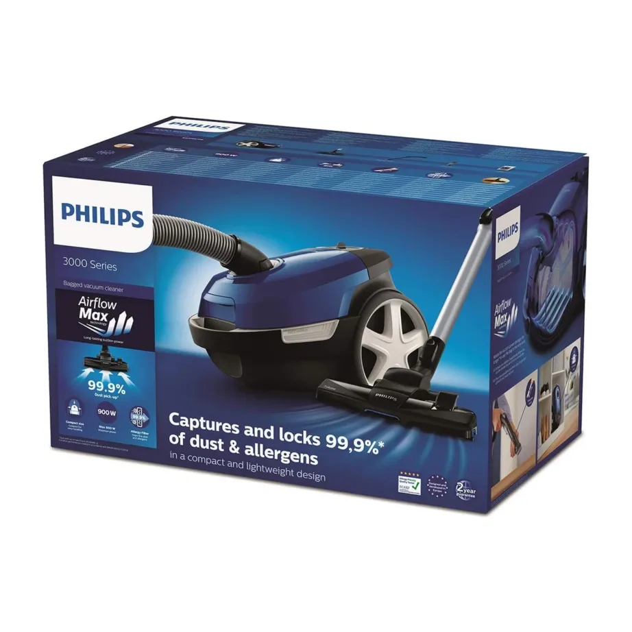 Philips 3000 Series XD3110/09 sinine tolmuimeja kottidega 3 L H13 HEPA filtriga 900 W – 9