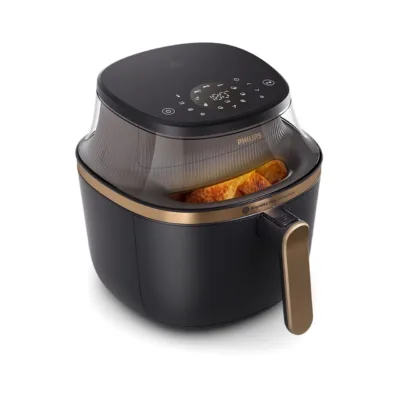Philips kuumõhufritüür 6.2 l must, vaade küpsetamisega