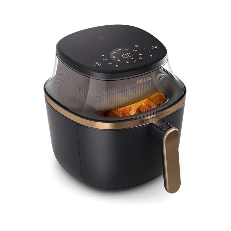 Philips kuumõhufritüür 6.2 l must, vaade küpsetamisega