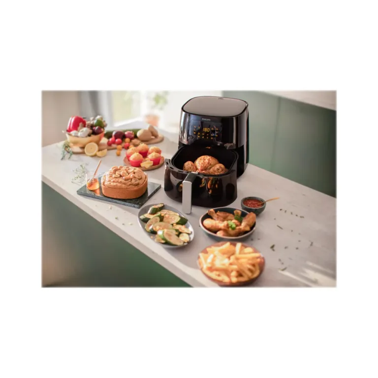 Philips Airfryer XL must avatud ülaltvaates sisemine korv