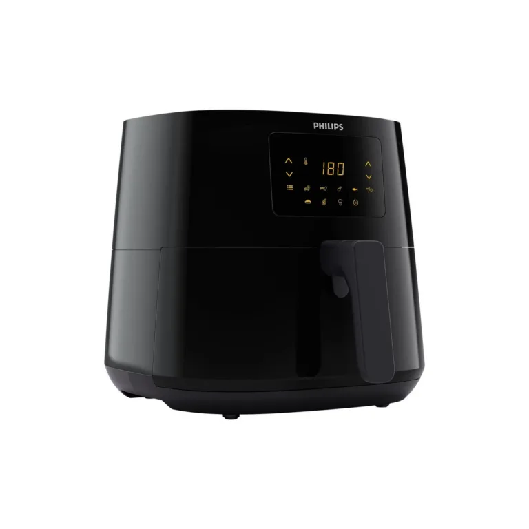 must Philips kuumaõhufritüür 6,2 l korv avatud, kana sees