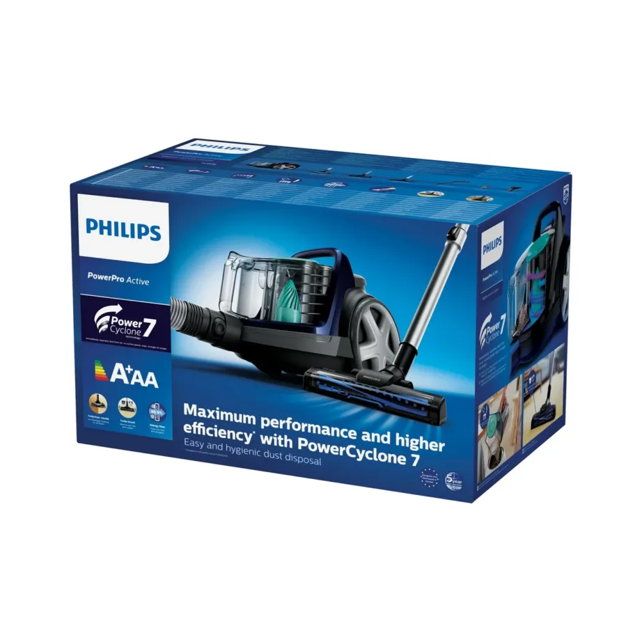 Philips PowerPro Active FC9556/09 sinine tolmukotita tolmuimeja HEPA 13 filtriga 900 W 1,5 l – 16