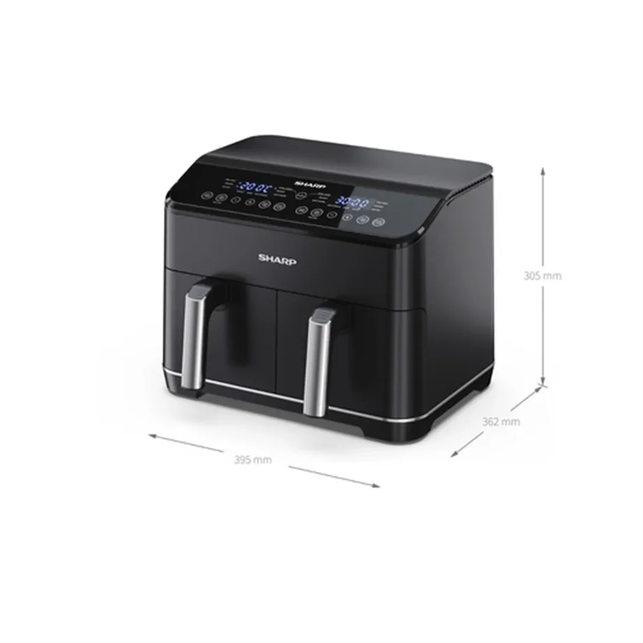 Sharp AF-GD82AE-B 8L must digitaalne kahe sahtliga kuumaõhufritüür 39,5 cm - 5