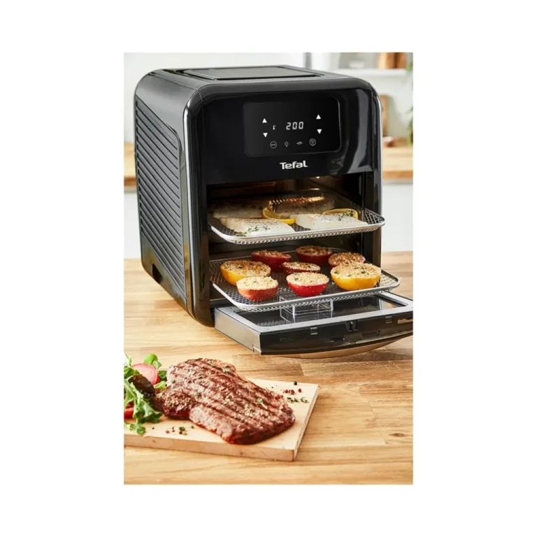 Tefal Easy Fry ahju külgvaade, restidega täidetud