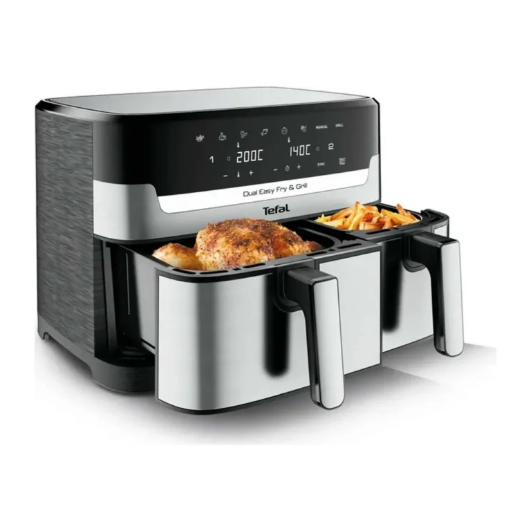kahe sahtliga kuumaõhufritüür Tefal EY905D10 toiduga