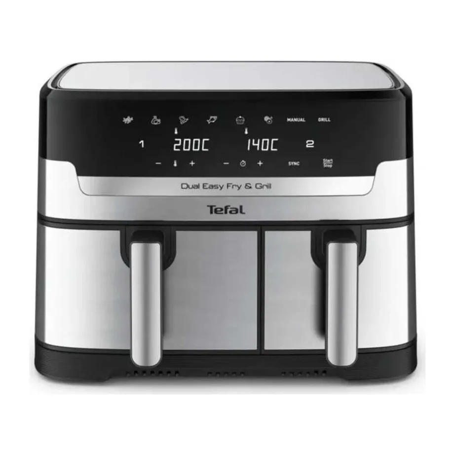 TEFAL EY905D10 kahe sahtliga kuumaõhufritüür 5,2+3,1 L, roostevaba/must, 8 programmi – 2