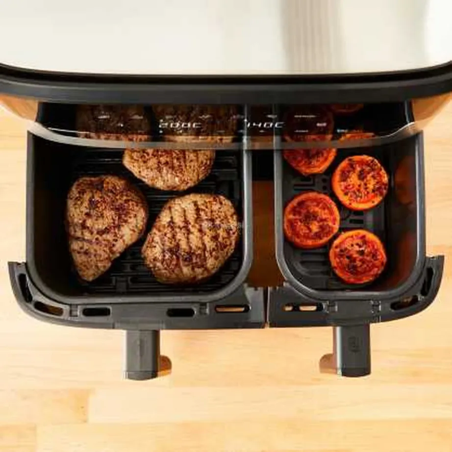 TEFAL EY905D10 kahe sahtliga kuumaõhufritüür 5,2+3,1 L, roostevaba/must, 8 programmi – 5