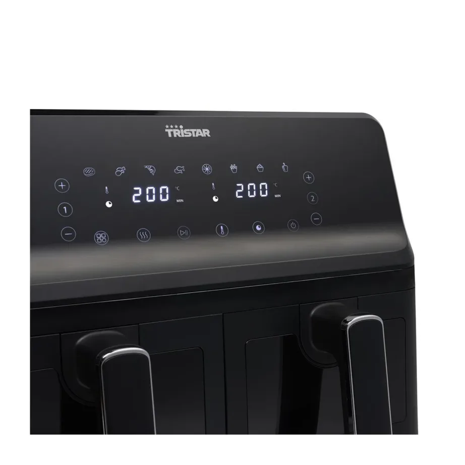 Tristar Double Basket Airfryer FR-9040 8L must kahe korviga digitaalne kuumaõhufritüür 2700 W – 3