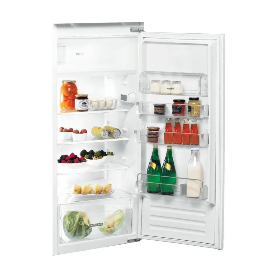 Whirlpool ARG 7342 54 cm inox sisseehitatav külmik ülemise sügavkülmaga, 171 L, 122 cm