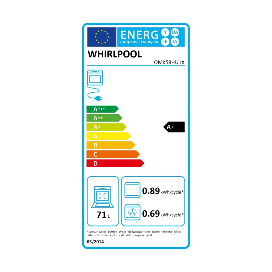 Whirlpool OMK58HU1X 71 l A+ roostevaba elektriahi, sisseehitatav, hüdrolüütiline puhastus – 8