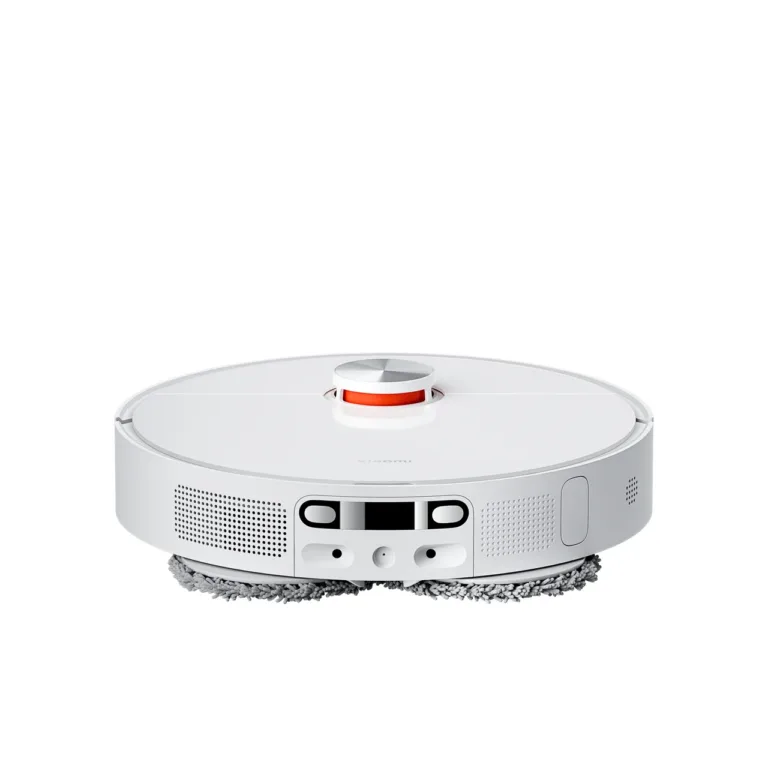valge Xiaomi robot tolmuimeja laadimisjaamas eestvaade
