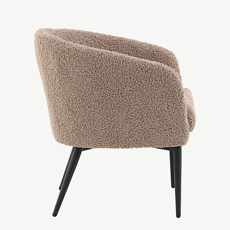 Pruun buklee-kangaga tugitool mustade terasjalgadega Fluffy - 15020-477
