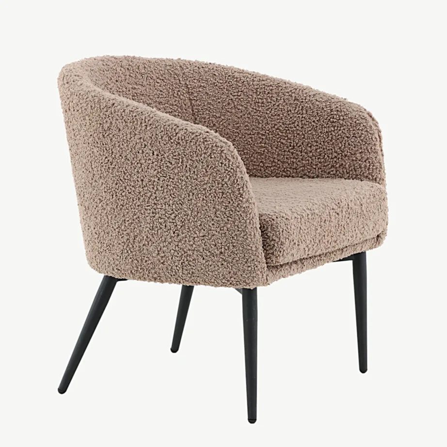 Pruun buklee-kangaga tugitool mustade terasjalgadega Fluffy, 15020-477 – 3