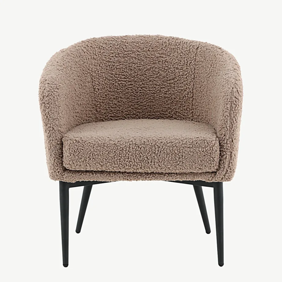 Pruun buklee-kangaga tugitool mustade terasjalgadega Fluffy, 15020-477 – 4