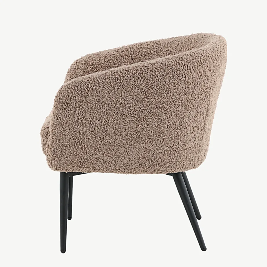 Pruun buklee-kangaga tugitool mustade terasjalgadega Fluffy, 15020-477 – 7