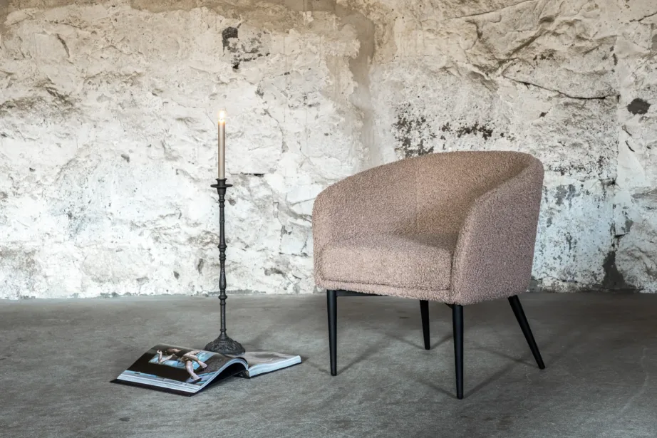 Pruun buklee-kangaga tugitool mustade terasjalgadega Fluffy, 15020-477 – 8