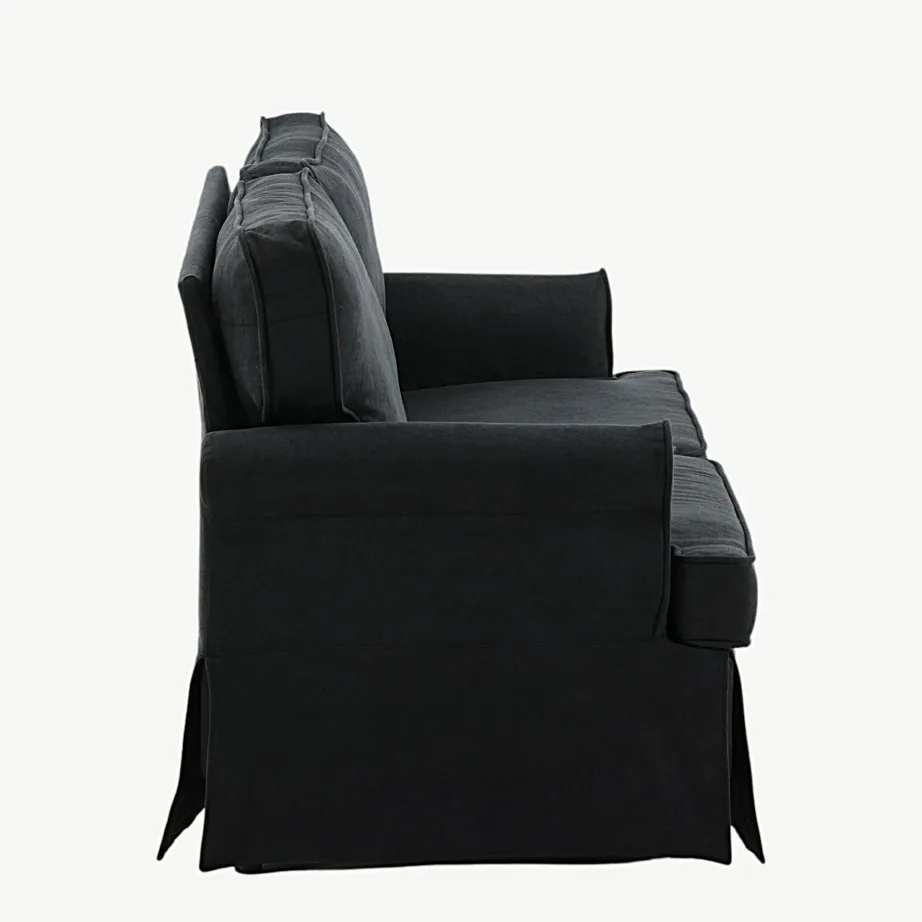 2-kohaline mustast sametist põhjamaise disainiga diivan Anton, 15547-888 – 2