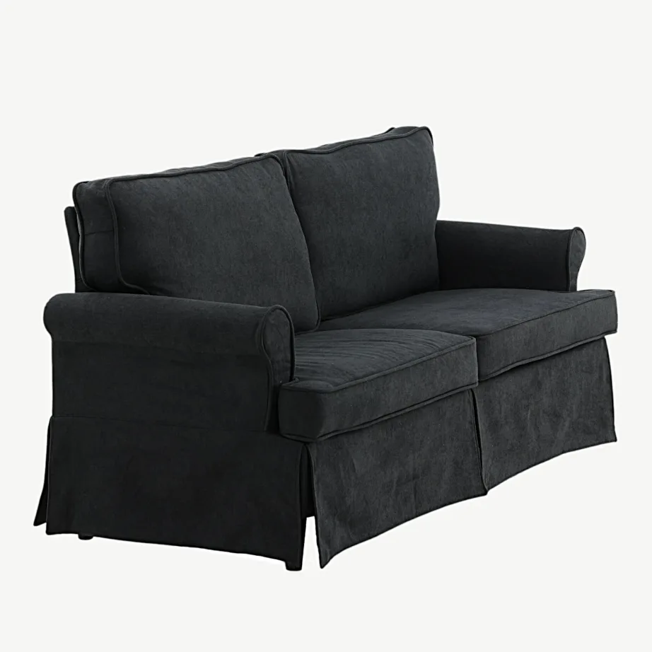 2-kohaline mustast sametist põhjamaise disainiga diivan Anton, 15547-888 – 3